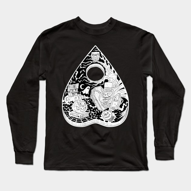 Spooky Planchette Long Sleeve T-Shirt by chrisraimoart